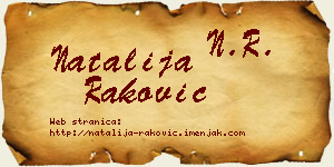 Natalija Raković vizit kartica